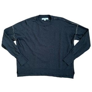 RARE Spiritual Gangster Alignment Cashmere-Blend Dark Gray Metallic Gold Sweater